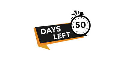 Wall Mural - 50 days left Countdown number banner templates. time icon. Vector Illustration 
