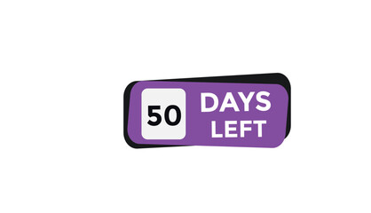 Wall Mural - 50 days left Countdown number banner templates. time icon. Vector Illustration 
