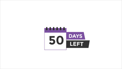 Wall Mural - 50 days left Countdown number banner templates. time icon. Vector Illustration 
