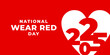 © dsnovik - National wear red day 2025 vector banner. American Heart Association bring attention to heart disease. National wear red day in February concept.