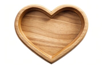 Wall Mural - tray style wooden heart isolated on white background