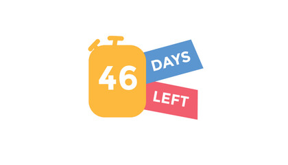 Wall Mural - 46 days left Countdown number banner templates. time icon. Vector Illustration 