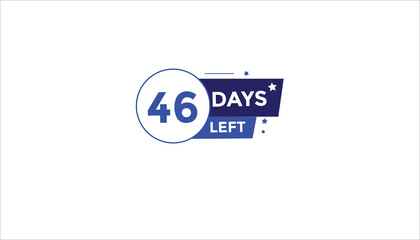 Wall Mural - 46 days left Countdown number banner templates. time icon. Vector Illustration 