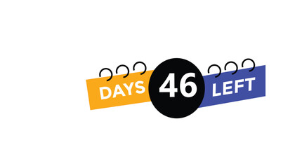 Wall Mural - 46 days left Countdown number banner templates. time icon. Vector Illustration 