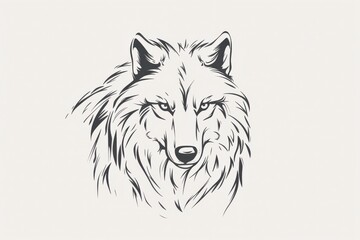  Gentle wolf silhouette symbolizing strength and elegance in serene pastel landscape