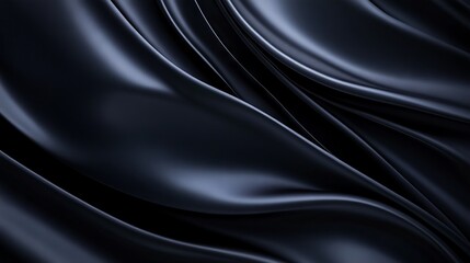 Smooth elegant black satin texture as abstract background for luxurious design projects