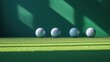 © Lina - A golf-themed business card or sign featuring three balls and a black tee on a green backdrop.