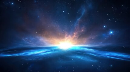 Wall Mural - clean galaxy background with simple, glowing stars and soft nebula details, creating an elegant, cos