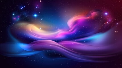 Wall Mural - colorful galaxy nebula background with swirling gas clouds and vibrant stars, creating a stunning co