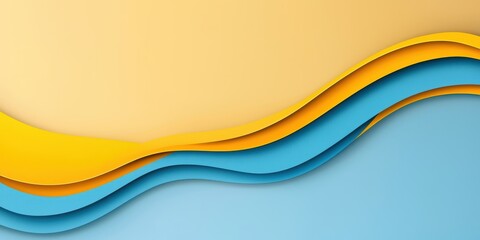 Wall Mural - modern yellow and blue background with sharp color division, ideal for branding or web design.
