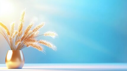 Wall Mural - warm light blue background with soft, golden tones blending into the blue, creating a calming and in