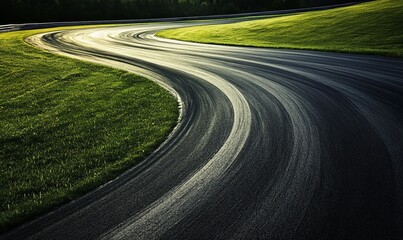 Race track with sharp curves