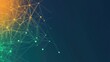 © TopMedia - Wide banner template featuring angular orange and green geometric shapes on a dark blue background, ideal for tech-themed designs.