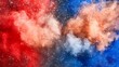 © Evalva786 - Abstract background with red and blue colors and a milky way effect, perfect for creating posters or backgrounds