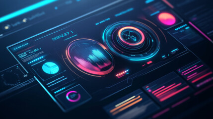 Wall Mural - a software developer is designing a new app with a futuristic, 3d look. this app uses open-source co