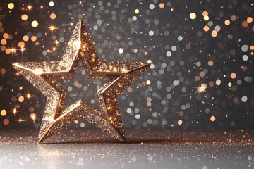 Poster - Elevate your celebratory designs with this glittery star icon isolated on white., photo of Isolated on transparent background-- C100