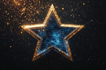 Poster - Get a dazzling aerial view star icon with shimmering particles for your design., photo of Isolated on transparent background-- C100
