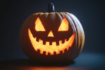 Sticker - A Glowing Jack-O'-Lantern with a Carved Grin