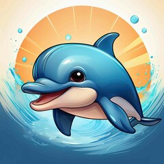 cute dolphin cartoon vector