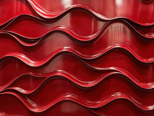 Wall Mural - Red Wavy Background