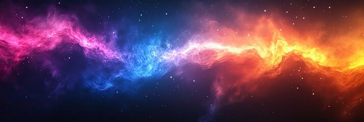 a background transitions from dark blue to purple light.
