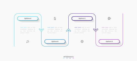 Wall Mural - vector infographic label design template with icons and 4 options or steps. can be used for process 