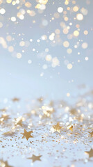 Poster - shimmering background filled with golden stars and sparkling bokeh creates whimsical and festive atmosphere, perfect for celebrations and special occasions