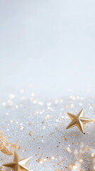 Poster - shimmering abstract background featuring golden stars and sparkling glitter creates festive and enchanting atmosphere. Perfect for celebrations and special occasions