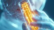 © Jakkarin - Innovative Genetic Engineering Science Concept - Scientist Holding Glowing CRISPR Vial with Molecular Details in 3D Render