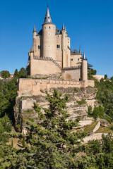 Wall Mural - Segovia alcazar castle towers. Picturesque medieval town in Spain