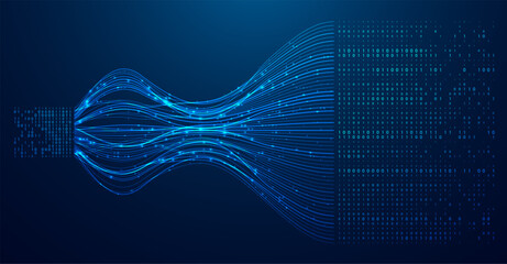 Abstract infographics visualization. Big data code representation. Futuristic network or business analytics. Graphic concept for your design.