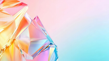 Wall Mural - colorful prism overlay on pastel gradient background design