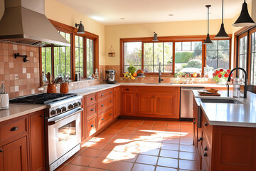 Wall Mural - modern kitchen interior with Clean and spacious design white and black