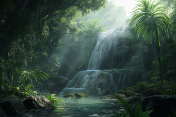 wallpaper of a tropical rainforest nature background