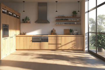 modern kitchen interior with Clean and spacious design white and black