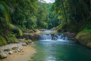 wallpaper of a tropical rainforest nature background