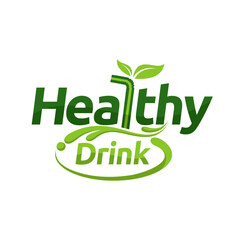 Healthy drink logo, healthy drink lettering logo