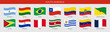 © polgin - A set of wave-shaped flags of South American countries. Detailed national flags of South America countries, including small states and dependent territories. Vector illustration