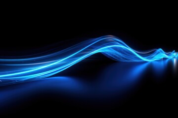 Wall Mural - Neon blue light streaks backgrounds illuminated downloading.