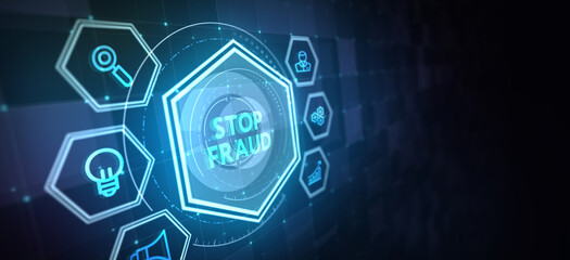 Sticker - Fraud Alert Caution Defend Guard Notify Protect Concept. 3d illustration