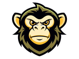 Canvas Print - A Monkey head mascot logo vector illustration