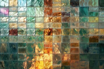 Poster - Stained glass backgrounds mosaic tile.