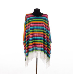 mexican clothing poncho isolated on white background