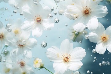 Sticker - White flowers backgrounds outdoors blossom.