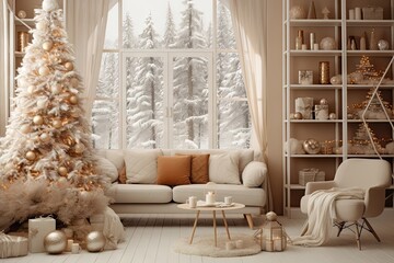 Canvas Print - Christmas architecture furniture building.