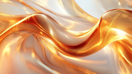 Poster - Golden Fluid Abstract Art