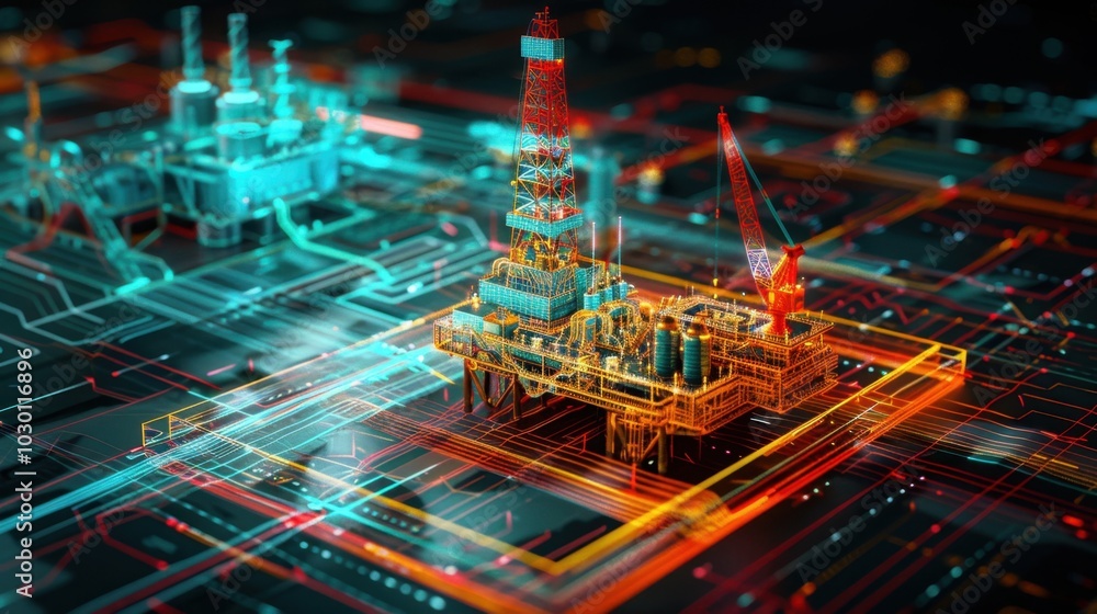 Oil Rig Simulation Engineering Oil and Gas Digital Twin: A comprehensive virtual model of an oil rig ...