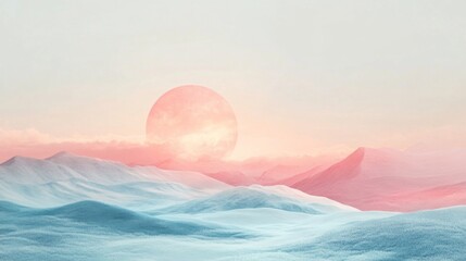 Wall Mural - Dreamy Pink and Blue Landscape