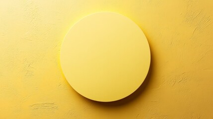 Canvas Print - Minimalist Yellow Oval on Textured Surface