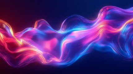 Canvas Print - Abstract Neon Light Waves